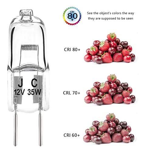 Gy6.35 Halogen Light Bulbs 35W 12V Gy6.35 Base 2Pin Bulb T4 Type Dimmable (10Pack) #TOP2