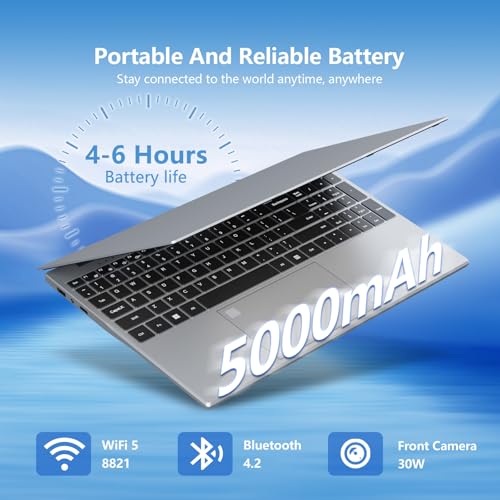 15.6 inch Laptop Computer,N150 Quad-Core Processor(Up to 3.6GHz), Traditional Laptop 16GB RAM 512GB SSD, Backlit Keyboard,Fingerprint Unlock,FHD 1920 * 1080,Win 11 Pro,laptops for Gaming,WiFi 5,BT 4.2 - Image 7