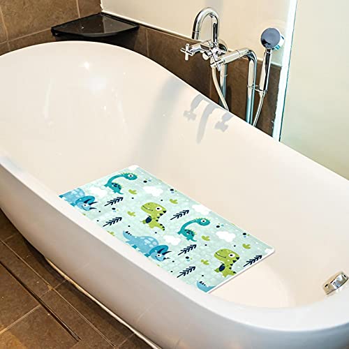 Tapis de baignoire antidérapant vert et bleu avec ventouses pour enfant