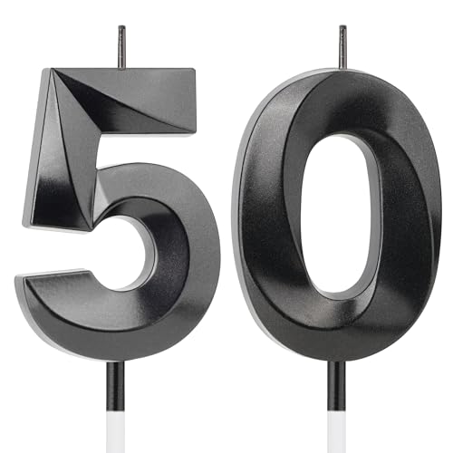 YEAAGE Black Number 50 Candles 50th Birthday Decorations for Women & Men
