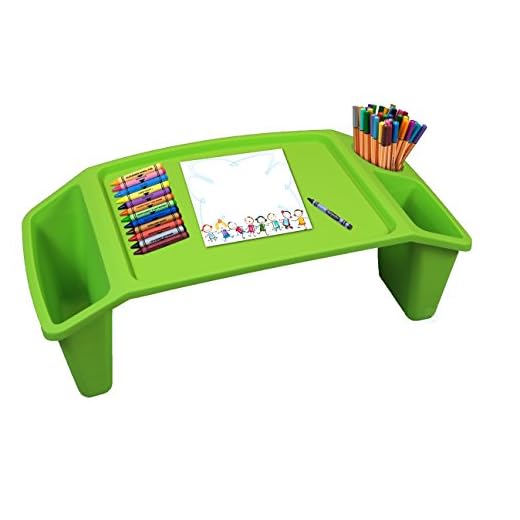Basicwise QI003253G Kids Lap Desk Tray, Portable Activity Table, Green, 1 Piece