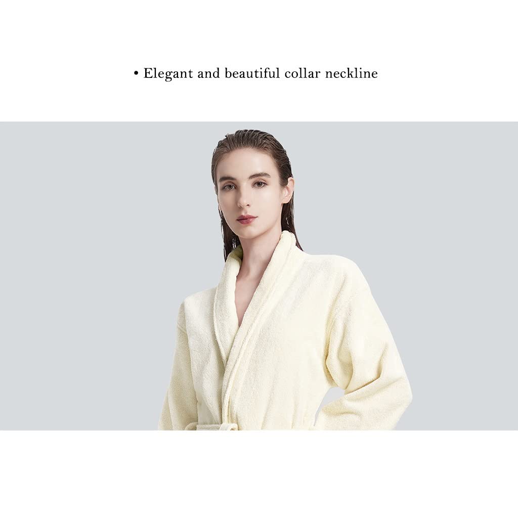 MTFBQ Albornoz De Toalla De Algodón 100% Puro, Bata De Baño De Toalla De Rizo De Lujo De SPA para Mujeres Y Hombres Vacaciones, Ducha Y Hotel, Pijama De Tela De Rizo para Parejas, Suave Y Acogedor