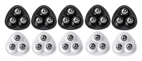 Rueda autoadhesiva de 360 grados mini ruedas de acero inoxidable blanco pack de 10