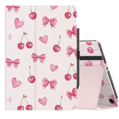 Image of MoKo Case Fits All-New HD 10 & 10 Plus Tablet (13th /11th Generation, 2023 /2021 Release) 10.1 inch - Slim Folding Stand Cover with Auto Wake /Sleep, Cherry Bow