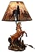 Ebros Gift Rearing Wild Chestnut Horse Stallion Desktop Table Lamp with Nature Printed Shade Home Decor 19"Tall As Rustic Country Home Decor Cabin Lodge Western Decorative Side Desktop Lamp