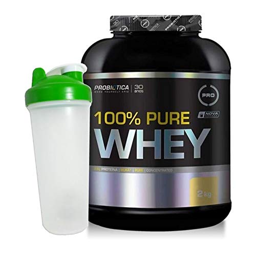 100% Pure Whey 2kg Baunilha + Coqueteleira Verde…