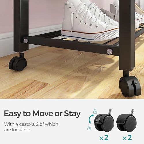 Image of LEOPAX Heavy Duty Metal Double Rod Clothe Rail, 5-Tier Coat Garment Rack with 4 Side Hooks, Multipurpose Cloth Stand for Bedroom, Livingroom, Hallway - (Black, 120 x 45 x 160cm)