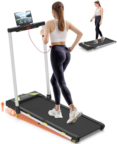 Folding Treadmill with Incline, 3 In 1 Walking Pad Treadmill for Home and Office, Under Desk Treadmill with LED Display, Remote Control