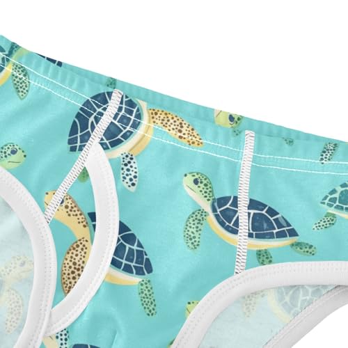 Wusikd Turtle Sea Cute Boys' Underwear Cotton Turquoise Boys Briefs Soft Toddler Underwear 2T4
