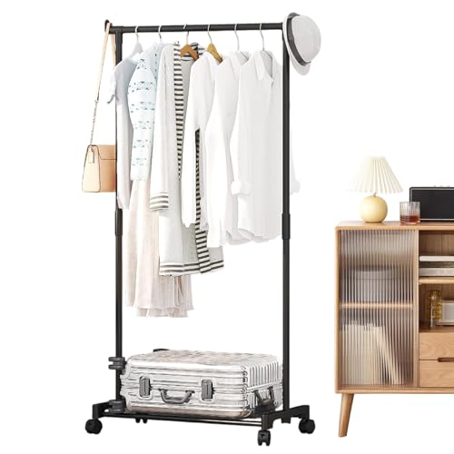 Walopola Appendiabiti a doppia asta, in metallo, resistente, per vestiti, scarpe, cappelli, appendiabiti, per appartamenti e camere da letto