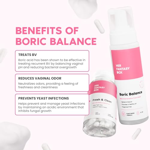 Image of Her Fantasy Box | Boric Balance Yoni Foam Wash - Naturally Safe, pH-Balancing, Gentle Cleansing Formula for Daily Care, Odor Control, and Feminine Hygiene, 6 oz