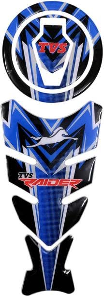 Image of Bike Tankpad for TVS Raider Bike, Motorcycle Decals (Blue)