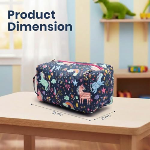 Image of Mini Travel Organizer | Multipurpose All-in-One Compact Durable, Lightweight, Waterproof, Bag | Travel Friendly Pouch | Ideal for Stationary, Diaper, Medicines (Fairy Tale Print)