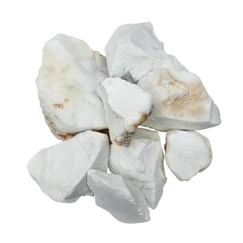 Image of White Agate Raw Crystal Stone 500g | 2-4 Pcs of Natural Healing Gemstone for Emotional Healing, Protection & Grounding Energy | Decorative Stones for Home Decor, Office & Vastu