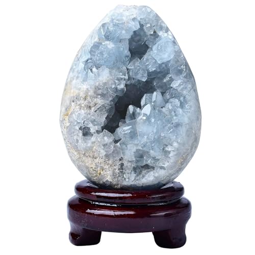 FZBHRO Natural Blue Celestite Geode Egg...