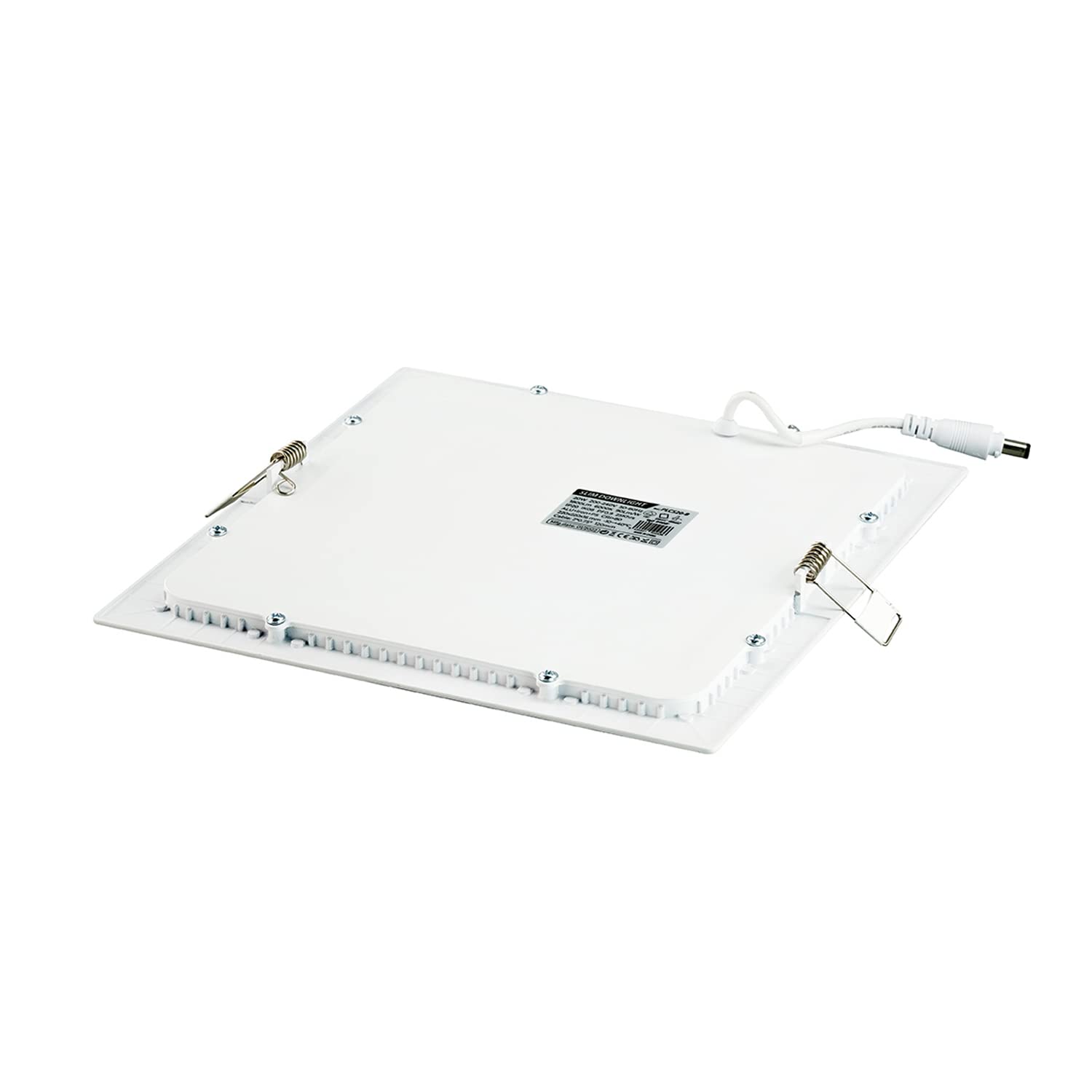 Popp® Pack x1 Placa Downlight LED Empotrable Cuadrado 20W corte de Techo 205x205mm 1800Lm Luz neutra 4000K chip No flicker LUMILEDs, para oficina,pasillos,domitorio,salón(20W 4000K)