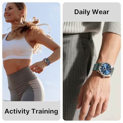 Image of Fullmosa 2 Packs Magnetic Braided Watch Bands - 18mm 20mm 22mm Quick Release Replacement Wristband, Stretchy Nylon Solo Loop Compatible with Traditional and Smartwatches for Men Women