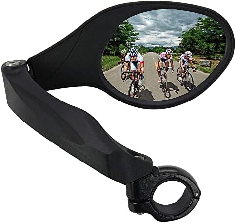 Arkham Bicycle Rearview Mirror, HD Stainless Steel Mirror Generation 2.0, Bicycle Mirror for Handlebar 21-26 mm, Rear View Mirror Bicycle Mirror for e-bike(Right Ellipse)