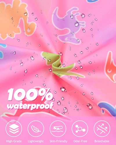 Image of OlyPegic Kids Rain Poncho with Hooded Reusable Waterproof Lightweight Ponchos Kids Boy Girl Raincoat Outwear
