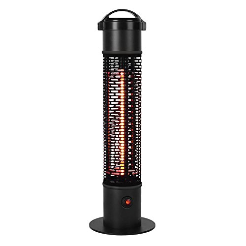 Star Patio Outdoor Freestanding Electric Patio Heater Infrared Heater, Stable Black Column Heater