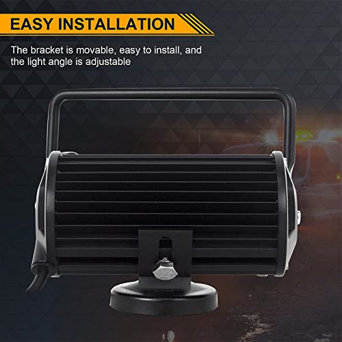 Willpower 1 Pcs LED Arbeitsscheinwerfer mit magnetfuß, 7 Zoll 36W Strahler led fernscheinwerfer, Led Scheinwerfer 12v für Auto Bagger Anhänger Traktoren LKW SUV offroad, YQ-02-3D-36W-PMB-S-1