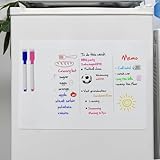 Kioneer 2 Pcs A3 Magnetic Whiteboard for Fridge, Small Magnetic Dry Erase Whiteboard Sheets, Includes 10 Pens, 1 Eraser, Small Magnetic Fridge Message Boards, Reminder Stickers - Image 5