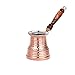 Orientalny dzbanek do kawy – dzbanek do mokki – miedziany dzbanek do kawy o antycznym wzornictwie – drewniany uchwyt (4-5 porcji)