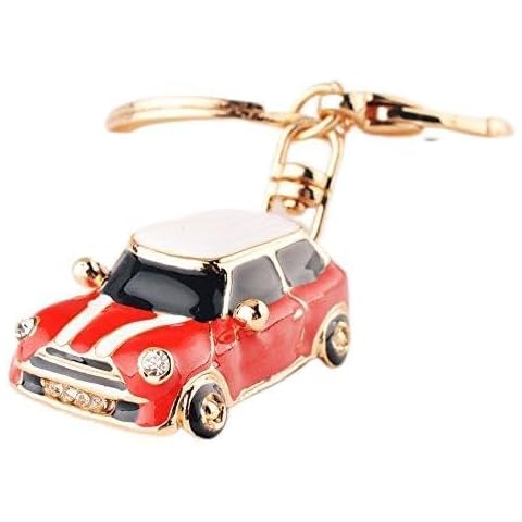 RK Gifts Mini Style Car Keychain Keyfob Gift Rhinestone Detail Novelty (White) Cover