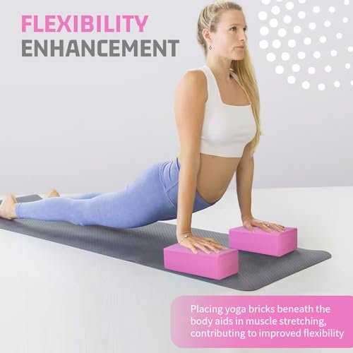 Yoga Blocks 2 Pack, 3"x6"x9" EVA Foam Yoga Block Supportive, Non-Slip Exercise Blocks, Yoga Accessories for Pilates, Meditation, Balance, Stretching and Deep Poses - Image 6
