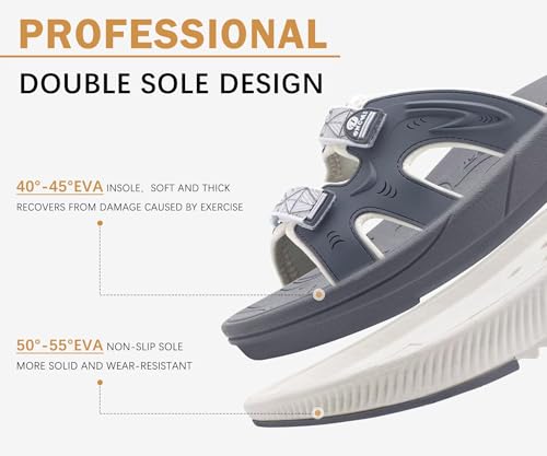Image of ONCAI Womens Orthotic Sandals Ladies Recovery Walking Slides Arch Support Plantar Fasciitis Comfort Orthopedic Soft Cushion Summer Adjustable Sandalias Size 6-12