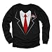 Tstars Donald Trump Suit & Tie Easy Halloween Costume Youth Kids Long Sleeve T-Shirt Large Black