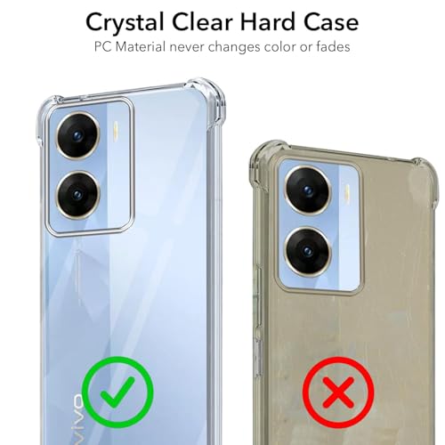 Image of Jkobi Shockproof Crystal-Clear Back Cover for Vivo V29e 5G (Anti Yellow Case | Drop & Camera Protection | Hard Polycarbonate)