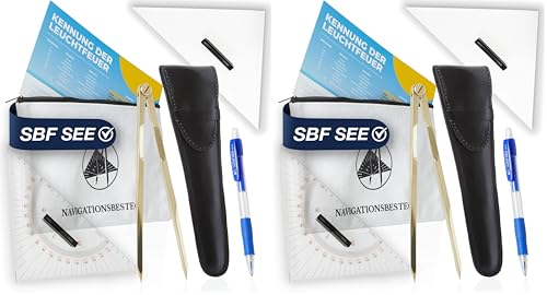 Navigationsbesteck für den Sportbootführerschein I SBF See & Binnen l SKS See l Set (Packung mit 2)