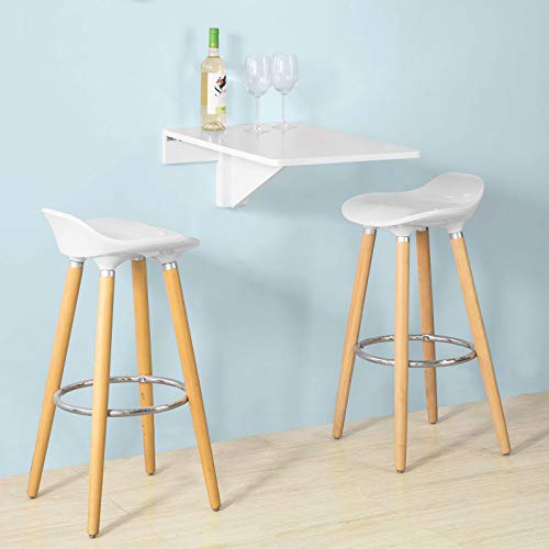 SoBuy FWT04-W Wandtafel - Bartafel - Klaptafel - Tafeltje - Statafel - Hout - Wit - Maat (bxl) 45 x 70 cm - Image 5