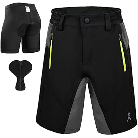 GJDAMFD Kids Padded Bike Shorts with Padding Boys Teen Cycling Mountain Biking Shorts Zipper Pockets Black L Cover
