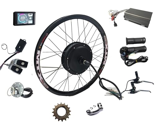Programmable, 5000W Rear wheel Electric Bike Conversion Kit, 72V 100A Sine Wave Programmable Controller, TFT Display system, Disc Brake,5000W Brushless gearless motor, (20inch Rear)
