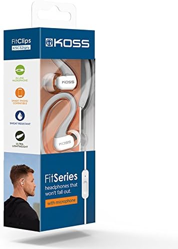Miniatura 5 de Koss KSC32i GRY - Auriculares deportivos con clip, color gris