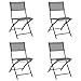 vidaXL Sedia da Giardino Pieghevole 4 pz Grigia in Acciaio e Textilene