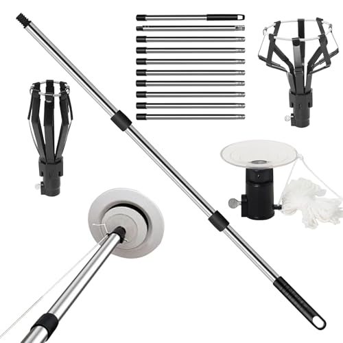 Glühbirnen Wechsler | Deckenleuchten Werkzeug | Stangengerät für Lampenwechsel mit Körbchen, Saugnapf und Extraktorstange für Flutlicht, Deckenleuchten, Kronleuchter, Schulen, Arbeitsplätze und