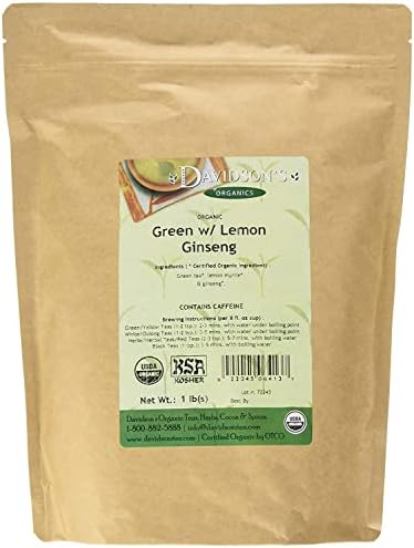 Davidson's Tea Bulk, Green with Lemon Ginseng, 16 Ounce