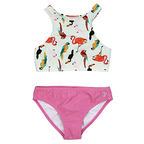 Image of SwimZip Girls' Halter Top and Bikini Bottom 2 Piece Set UPF 50+ Sun Protection