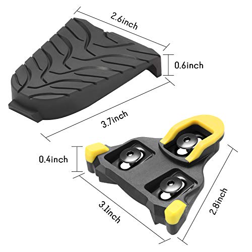 NAACOO Bike Cleats Compatible with Shimano SPD-SL SM-SH Cleats- Indoor Outdoor Peleton Spin Cycling Pedals Cleat & Road Bike Bicycle Clips Set-Self-Locking (6° Cleat Covers Set) - Thumbnail 3