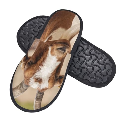 Unisex Cozy Indoor Furry Slipper Goat Animal Winter Plush House Slippers Warm Bedroom Shoes2