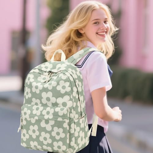 Bluboon Backpack for School Girls Women, Cute Corduroy Laptop Bookbag for Kids Teens, Durable Girls Lightweight Backpack by Bluboon - Used condition - Image 2