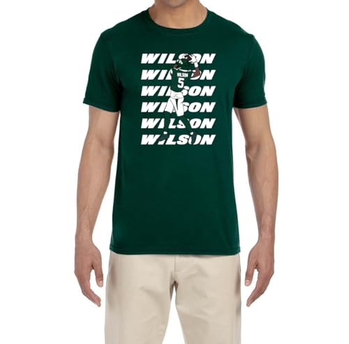 Green New York Garrett Wilson Text Pic T-Shirt