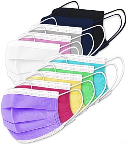 100 Pcs Youngsters Face Masks, Breathe freely 3 Layers Filter Non-Woven Disposable Masks Anti Mud Ear Loop-Facial Cowl Little one Multicolor Masks （100 Pcs Multicolor）