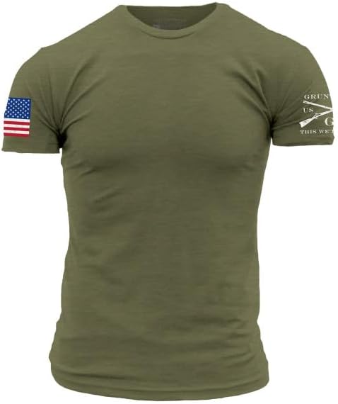 Grunt Style USA Full Color Flag Basic Men's T-Shirt