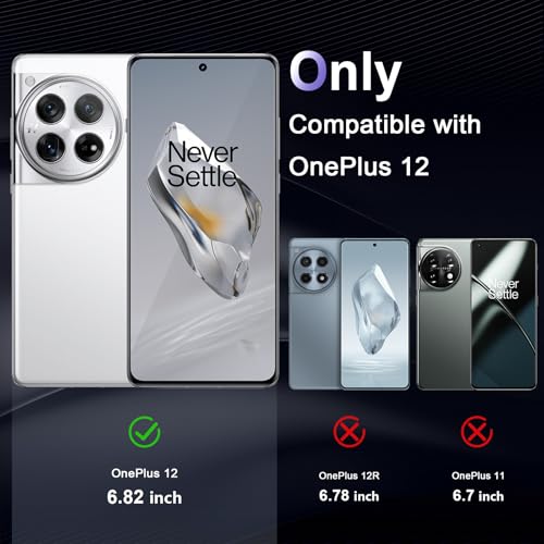 Image of Case for OnePlus 12 5G, Military Grade Drop Protection Phone Case, Yellowing Resistant, Anti-Scratch Hard PC Back, Shockproof Hard Ultra-Thin Protective Cover, Clear