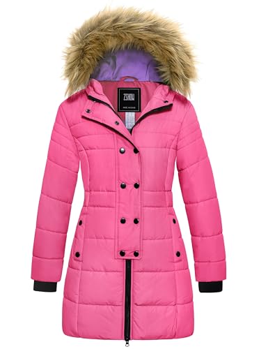Image of ZSHOW Girls' Long Winter Coat Waterproof Warm Puffer Jacket Hooded Parka