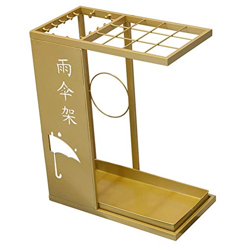 Soporte de paraguas de metal Times de diseño dorado exclusivo para mercados